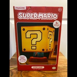🎁Nintendo Jumping Super Mario Bros Question Block Table Lamp Light NEW Icon Lamp